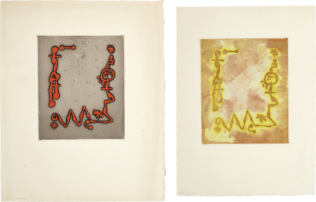 Joan Miró, ‘Ruthven Todd Album, Joan Miró poem: two impressions’, 1947, Phillips