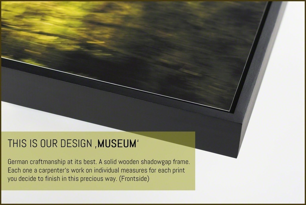 Our framing design 'MUSEUM' (frontside). Precious craftsmanship we use for all framing work you order. Our framing design 'MUSEUM' (frontside). Precious craftsmanship we use for all framing work you order.