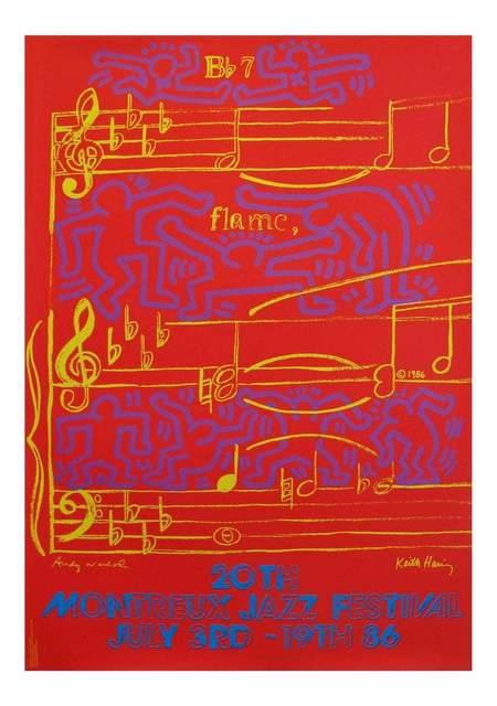 Keith Haring, ‘Warhol Haring Montreux Jazz poster’, 1986, Posters, Off-set print, Lot 180