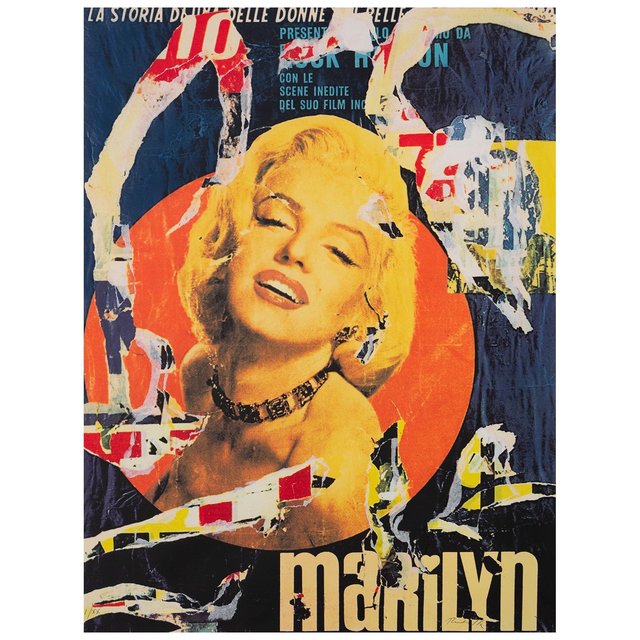 Mimmo Rotella, ‘Marilyn’, 1991, Drawing, Collage or other Work on Paper, Color screenprint and torn-paper collage on white wove paper, Caviar20