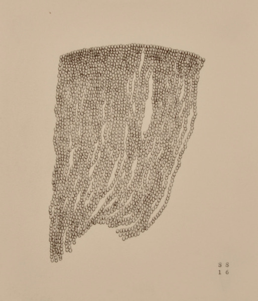 Stephanie Strange, ‘Beard II’, 2018, Drawing, Collage or other Work on Paper, Typewriter on paper, Wally Workman Gallery