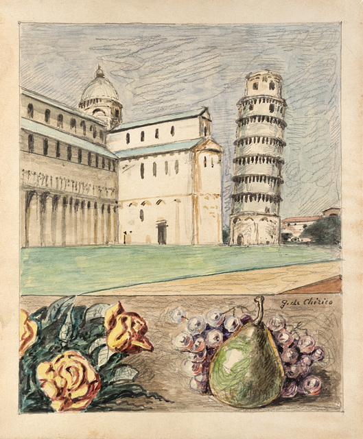 Giorgio de Chirico, ‘Veduta di Pisa con fiori e frutta dItalia’, 1966, Il Ponte