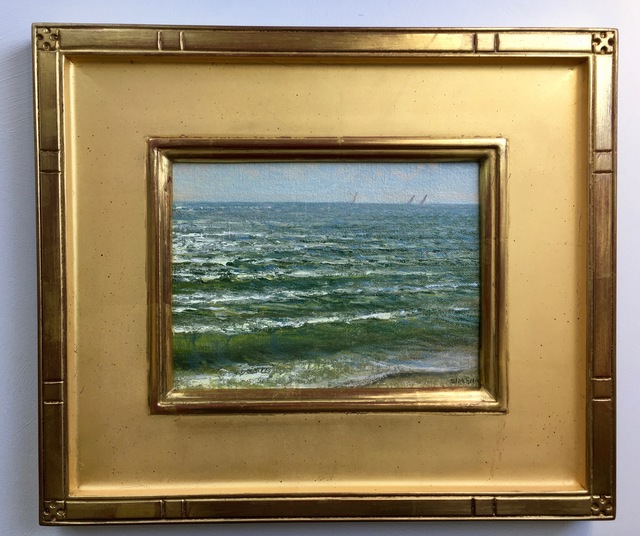 Mark Shasha, ‘Sailors off Old Silver Beach’, 2012, Painting, Oil, The Galleries at Salmagundi