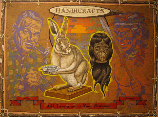 Todd Schorr, ‘For the Love of Preserved Skins’, 1990, Painting, Acrylic on canvas, KP Projects