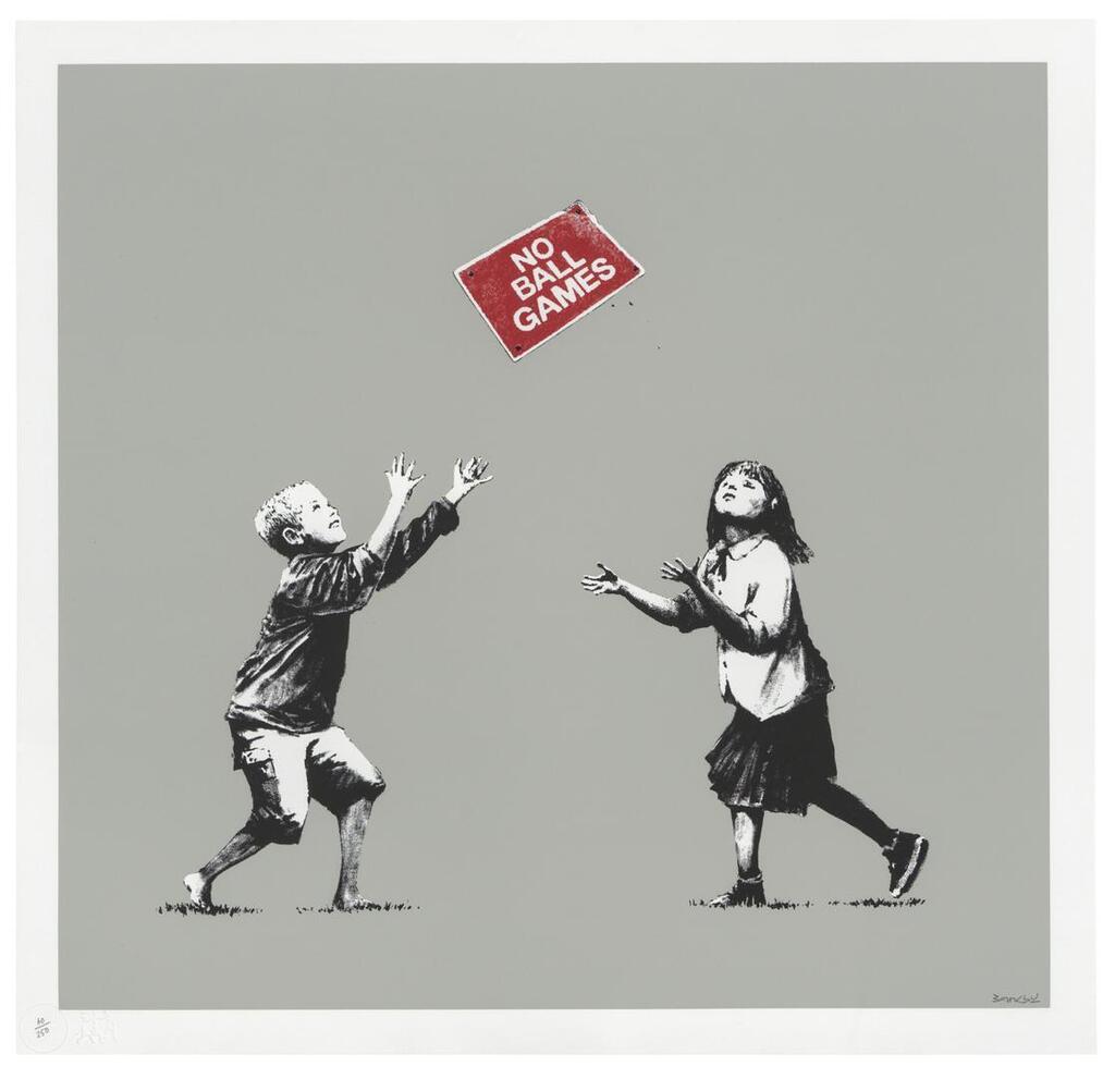 Banksy - No Ball Games (Grey)