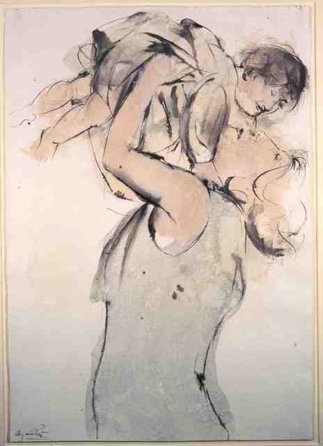 Giacomo Manzù, ‘Mother and Child’, 1979, Drawing, Collage or other Work on Paper, Watercolor, Tasende Gallery