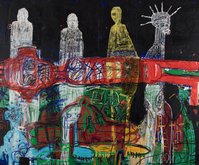Aboudia, ‘Fantômes des Migrants’, 2019, Jack Bell Gallery