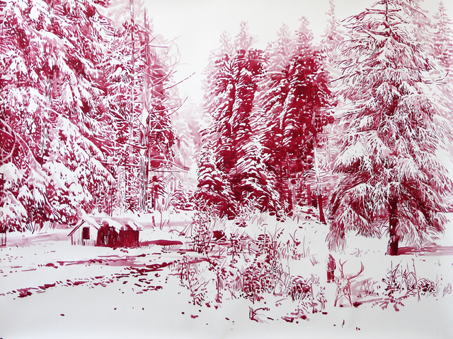 Malgosia Jankowska, ‘Roter Schlitten’, 2015, Painting, Watercolour and ink on paper, Victor Lope Arte Contemporaneo
