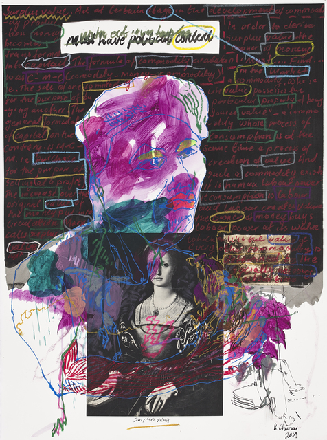 Kudzanai Chiurai, ‘Untitled XII (Must have Political Content)’, 2019, Drawing, Collage or other Work on Paper, Mixed media on Saunders archival cotton rag paper, Goodman Gallery