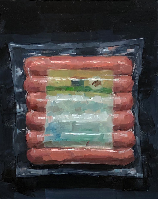 Tom Giesler, ‘A pack of franks’, 2019, Painting, Oil on panel, McVarish Gallery