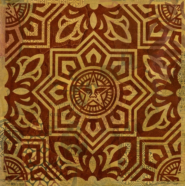 Shepard Fairey, ‘Venice Pattern: Red’, 2009, Screenprint with mixed media collage, Forum Auctions