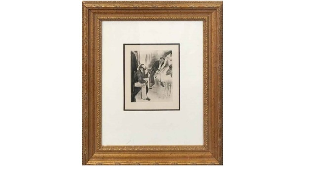 Edgar Degas, ‘Seated Men and Dancer’, 1880-1883, Print, Etching, Leviton Fine Art