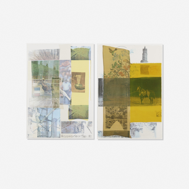 Robert Rauschenberg, ‘Arcanum IV and Arcanum VIII (two works)’, 1981, Print, Screenprint in colors, silk collage and watercolor on paper, Rago/Wright