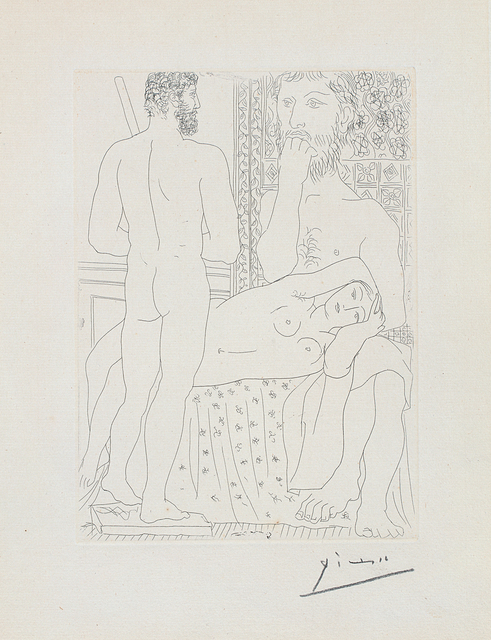 Pablo Picasso, ‘Sculpteur, modèle couché et sculpture (Sculptor and Model Lying with Sculpture), plate 37 from La Suite Vollard’, 1933, Phillips
