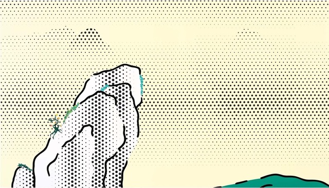 Roy Lichtenstein, ‘Landscape with Rock’, 1996, Painting, Oil and magna on canvas, Gagosian