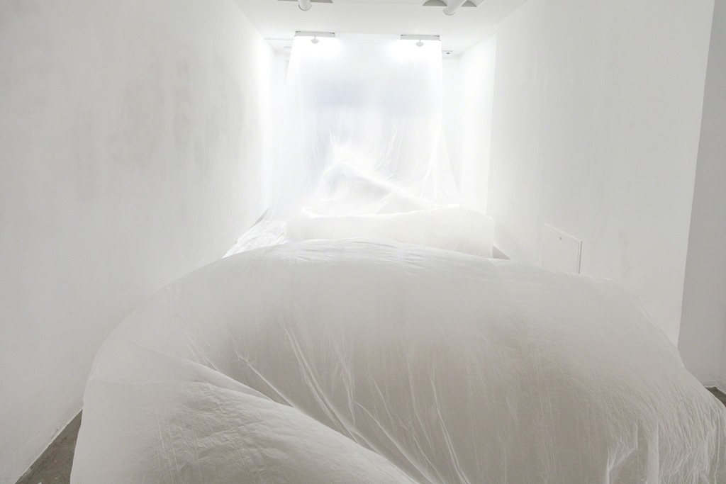 Perrine Lacroix, "Winfried", installation, polyethylen, fan, 2013 | image: ©dasesszimmer Perrine Lacroix, "Winfried", installation, polyethylen, fan, 2013 | image: ©dasesszimmer
