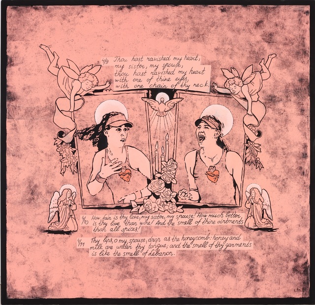 Laisvydė Šalčiūtė, ‘Song of Songs III’, 2010, Painting, Oil and acrylic on canvas, woodcut, Contour Art Gallery