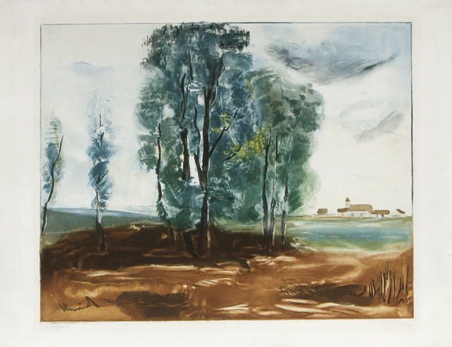 Maurice de Vlaminck, ‘Le Village d'Hérouville after de Vlaminck, by Villon’, ca. 1924, Print, Color aquatint, Heather James Fine Art
