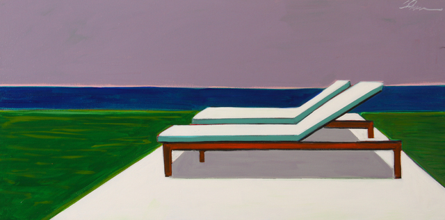 Melissa Chandon, ‘Two Chaises with Ocean View’, 2019, Painting, Acrylic on Canvas, Caldwell Snyder Gallery