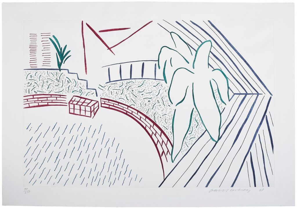 David Hockney - My Pool and Terrace, from Eight by Eight to Celebrate the Temporary Contemporary
