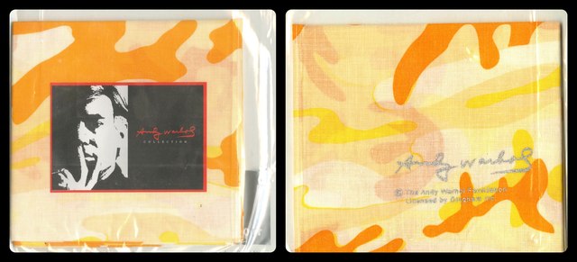 Andy Warhol, ‘Scarf/Bandana from the Camouflage Series from the estate of Timothy Hunt (Warhol Foundation Curator)’, ca. 1999, Ephemera or Merchandise, Silkscreen on 100% Cotton Scarf. Brand new in original packaging, Alpha 137 Gallery
