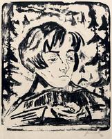 Lauschende (Sonia Gramatté, einen Vogel in den Händen)