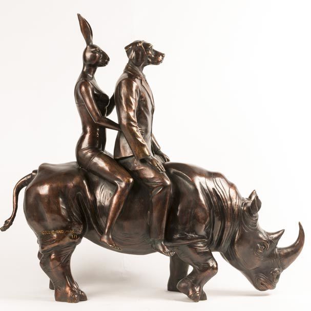 Gillie and Marc Schattner, ‘They were the rhino riders in love’, 2018, Gillie and Marc Art Gallery