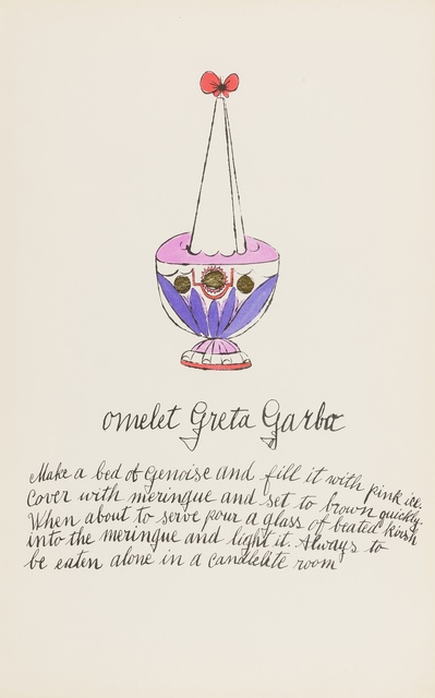Andy Warhol, ‘Omlet Greta Garba (from Wild Raspberries) (see Feldman & Schellmann IV.133.A)’, 1959, Forum Auctions