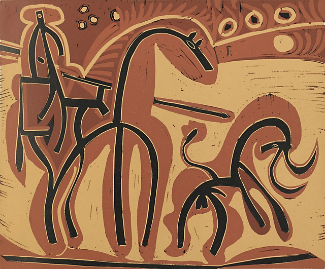 Pablo Picasso, ‘Linoleum Cuts: Bacchanals, Women, Bulls and Bullfighters’, 1962, Print, Linoleum prints in colors bound in cloth covered book with original slipcase with introduction by Wilhelm Boek, Rago/Wright
