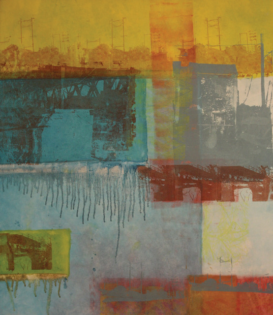 Gillian Pokalo, ‘Commute’, 2006, Print, Oil and screen print on canvas, InLiquid
