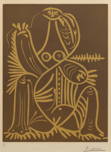 Pablo Picasso, ‘Femme Assise en Pyjama de Plage (Jacques Prévert et André Villers)’, 1962, Heather James Gallery Auction