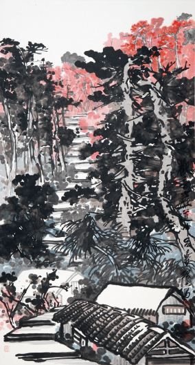 Lui Shou Kwan 呂壽琨, ‘ Guanyin Grotto’, 1969, Painting, Chinese ink & colour on rice paper, Alisan Fine Arts