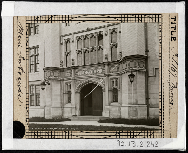 Jacob A. Riis, ‘Public School 167 in the Bronx, Main Entrance’, ca. 1900, Museum of the City of New York