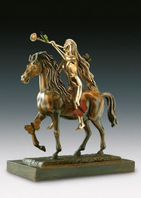 Salvador Dalí, ‘Lady Godiva with Butterflies ’, 1984, Sculpture, Bronze with Gold Plating and Multi Colour Petina, Hazelton Fine Art Galleries