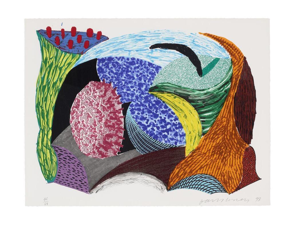 David Hockney - Blue Hang Cliff, from Some New Prints