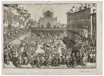 Jousting tournament in Piazza Sante Croce, May 10th, 1589