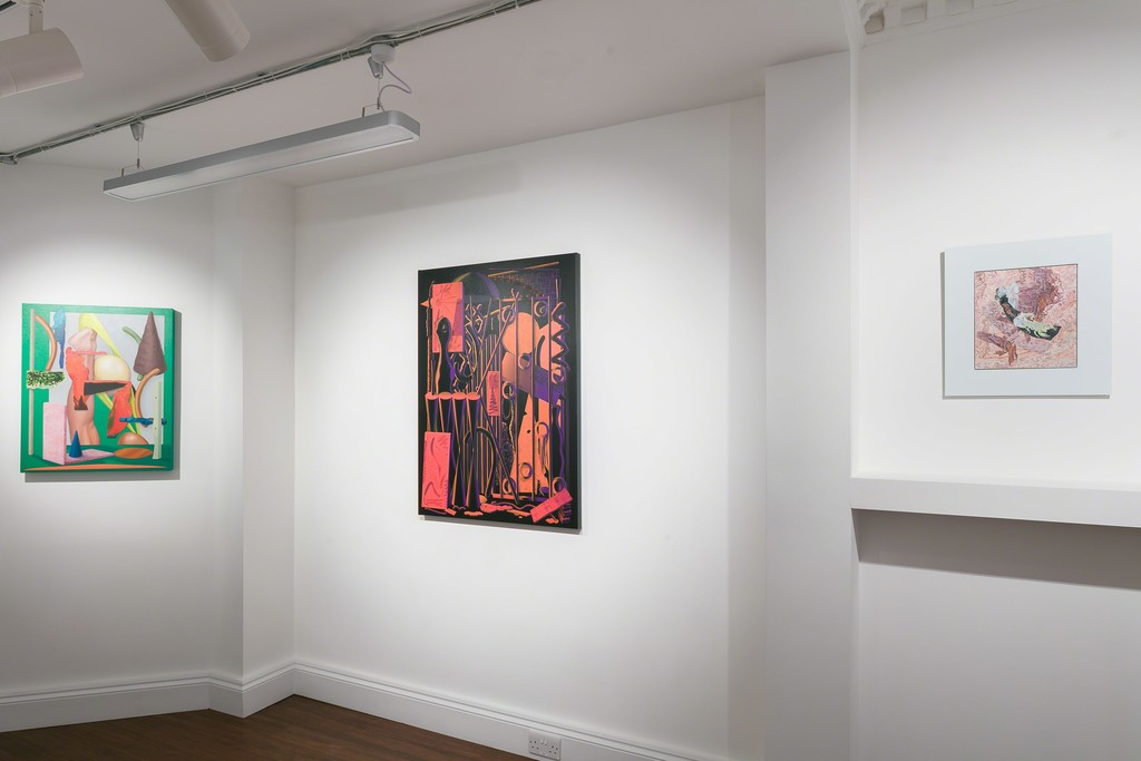 Lee Marshall: 'Stretch', 2018 'Midnight II', 2016 with Tristan Pigott's 'A Visual Imagining of a Space Landing in 2018', 2018. Lee Marshall: 'Stretch', 2018 'Midnight II', 2016 with Tristan Pigott's 'A Visual Imagining of a Space Landing in 2018', 2018.