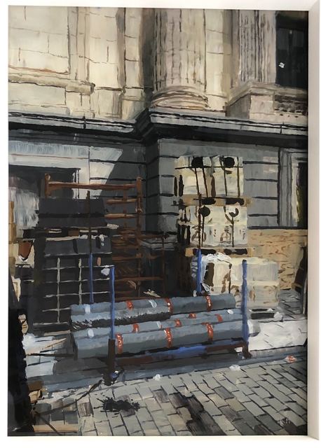 Isabella Kuijers, ‘Building site, Brussels’, 2019, Painting, Acrylic on glass, 99 Loop Gallery