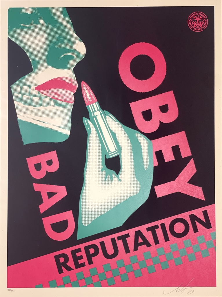 "Bad Reputation" Shepard Fairey Signed & Numbered Neon Pink/Black