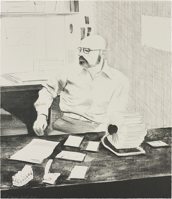David Hockney, ‘Sidney in his Office, from Friends’, 1976, Phillips