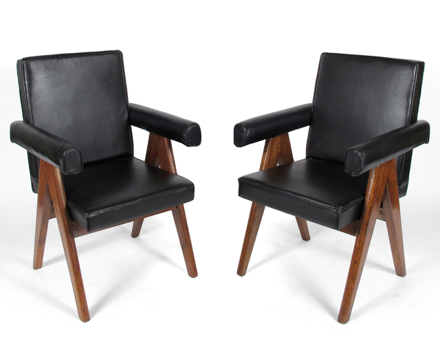 Pierre Jeanneret, ‘Leather Armchairs’, 1952-1956, Patrick Parrish Gallery