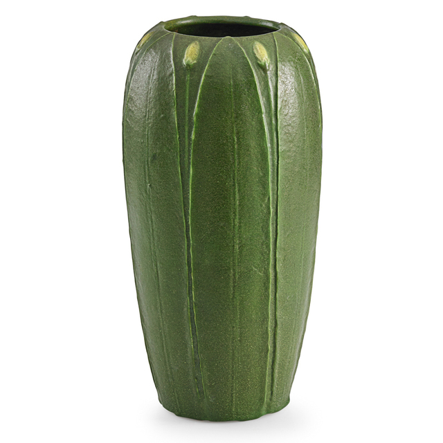 Grueby Faïence Company, ‘Grueby, Early Tall Vase With Yellow Buds, Boston, MA’, ca. 1900, Rago/Wright