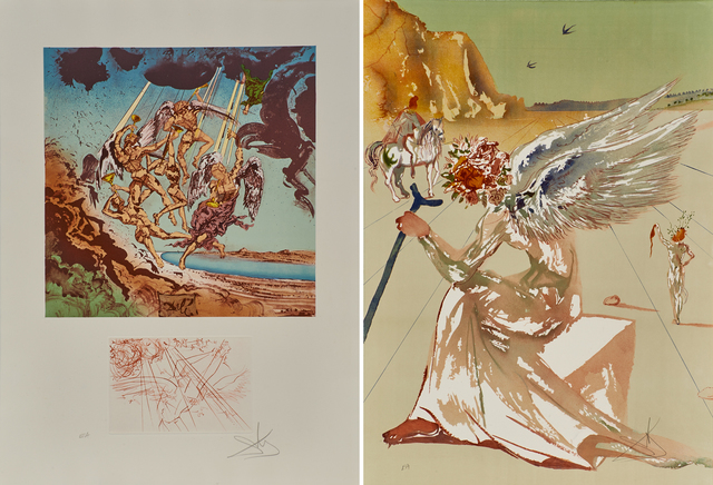 Salvador Dalí, ‘Return of Ulysses/Helen of Troy, from Hommage à Homère’, 1977, Print, Two lithographs in colors (in hardcover portfolio), Rago/Wright