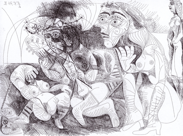 Pablo Picasso, ‘Filles entre elle. La récréation en musique’, 1971, Galerie Schwarzer