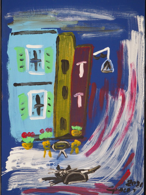 Maria Teresa Guala, ‘The alley cat’, 2021, Painting, Acrylic on board, Secret Art Ltd.