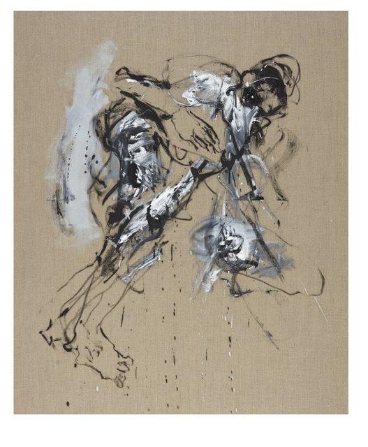 Klaus Prior, ‘Falling Down Man 2018’, 2018, Painting, Oil on raw canvas, GALERIE URS REICHLIN