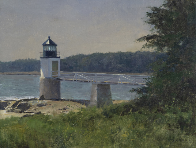 Donald W. Demers, ‘Standing Alone, Marshall Point Light, Port Clyde, Maine’, 21st Century, Painting, Oil on mounted linen, Vose Galleries