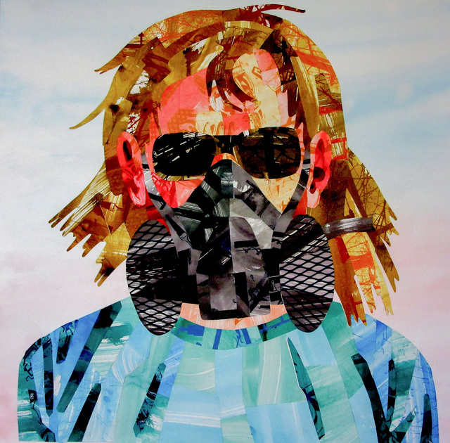 J. D. Perkin, ‘Wild Hair Front View’, 2018, Drawing, Collage or other Work on Paper, Acrylic and ink on paper construction, Russo Lee Gallery