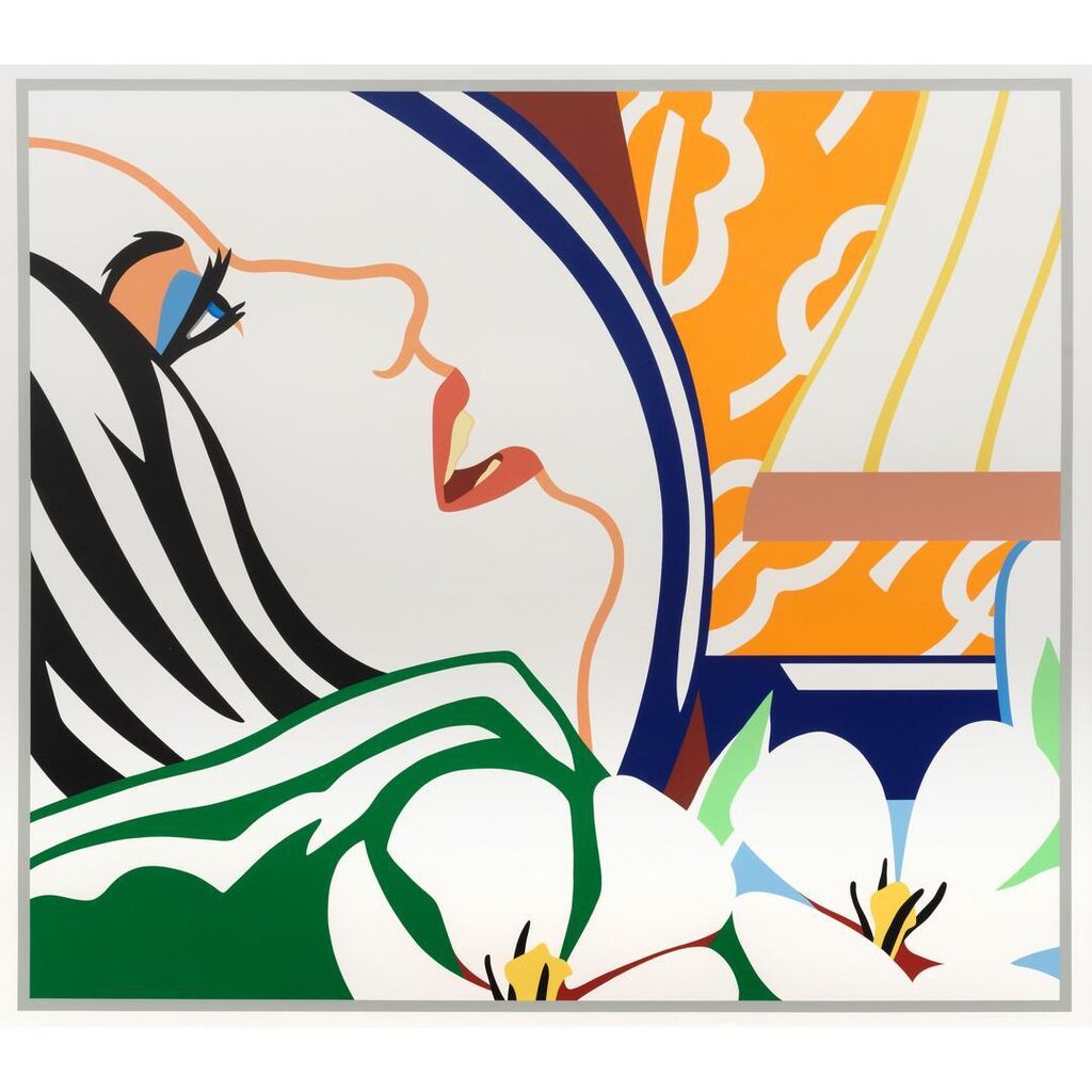 Tom Wesselman - Bedroom Face with Orange Wallpaper
