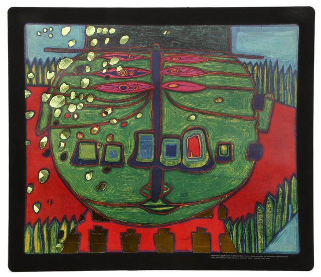 Friedensreich Hundertwasser, ‘Three-Eyed Green Buddha with Hat’, 1974, RoGallery